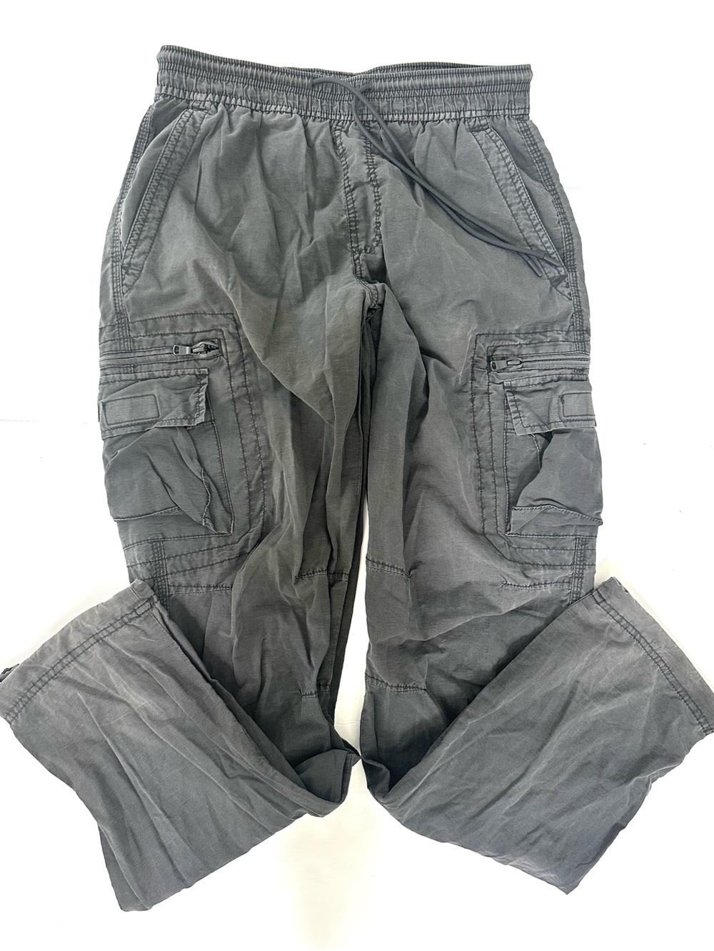 Aeropostale Active Utility Baggy Cargo Pants S Gray Gorpcore Streetwear EUC